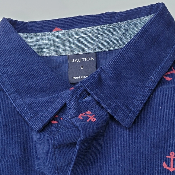 NWT Nautica Boys Long sleeve Anchor button down size 6 - Picture 5 of 6